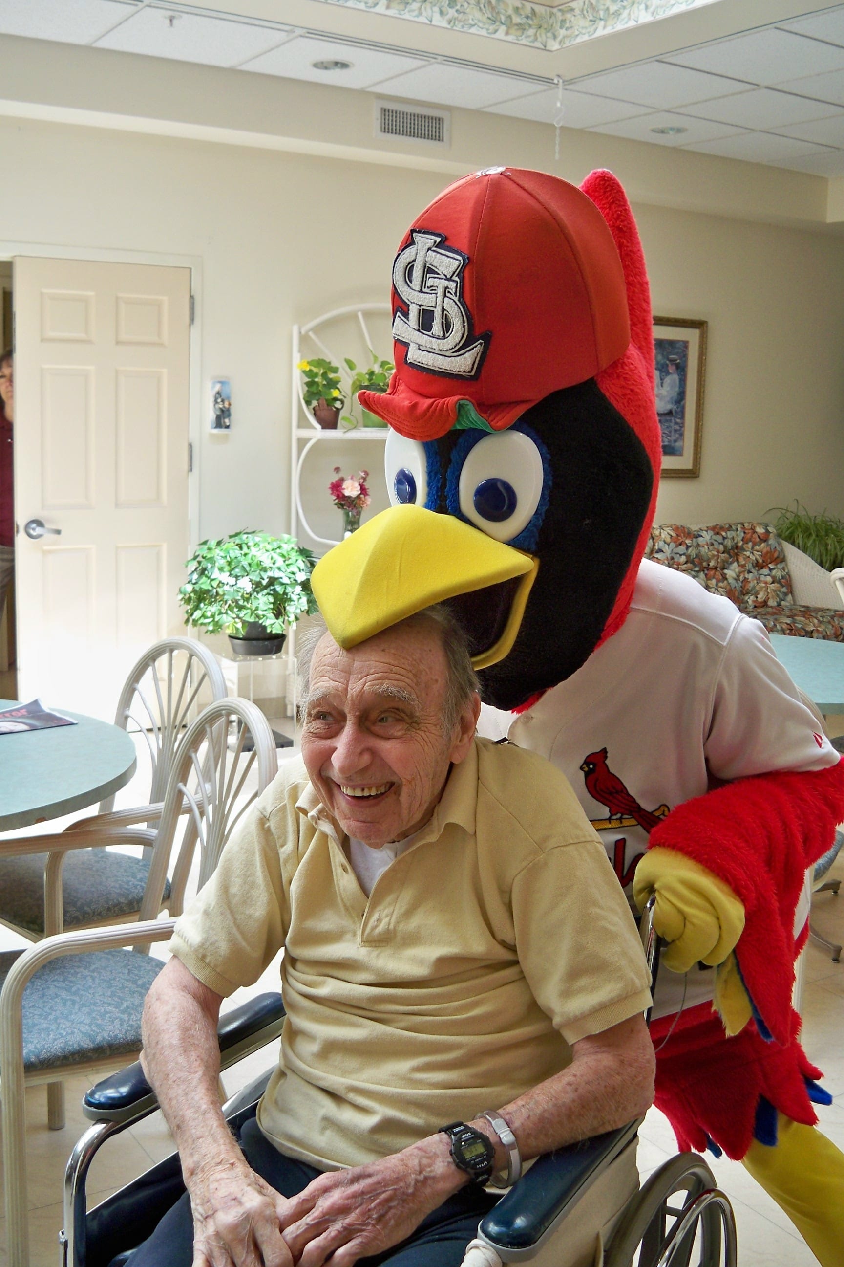 Resident with Fred Bird